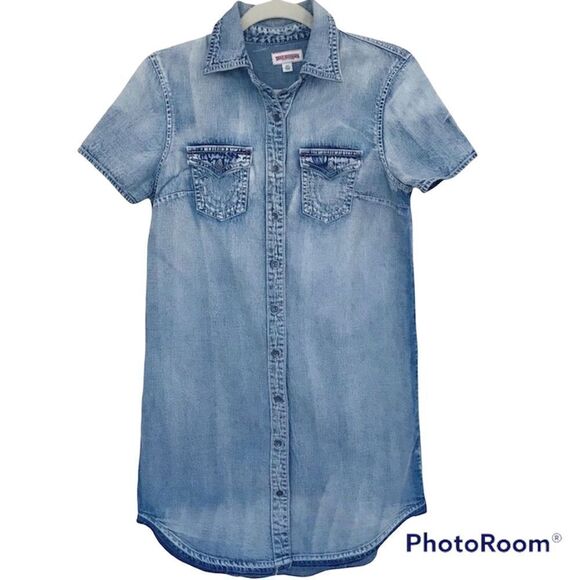 True Religion Denim Chambray Shirt Dress - Picture 1 of 4